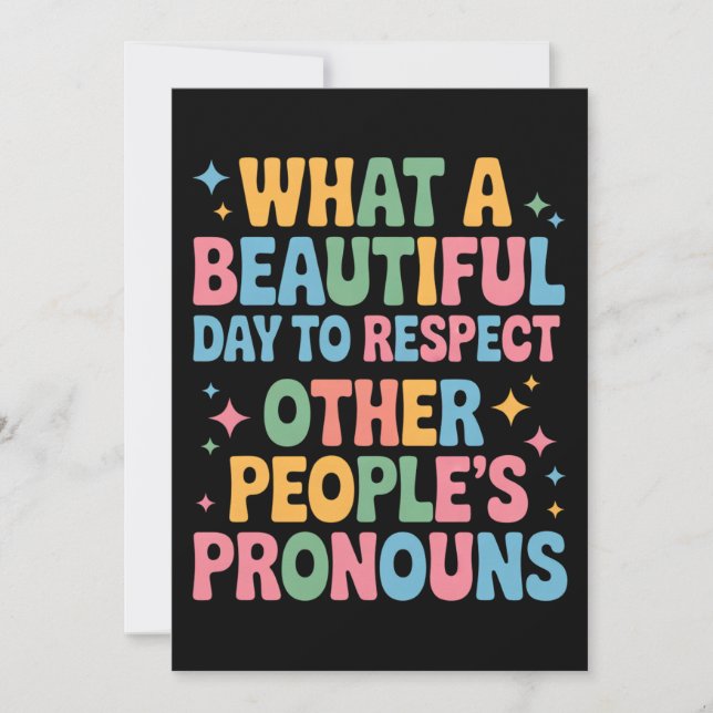 En vacker dag för att respektera andras pronouns inbjudningar (Framsida)