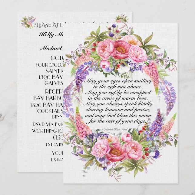 En vacker dag för Bröllop Inbjudningar (Fram/baksida)