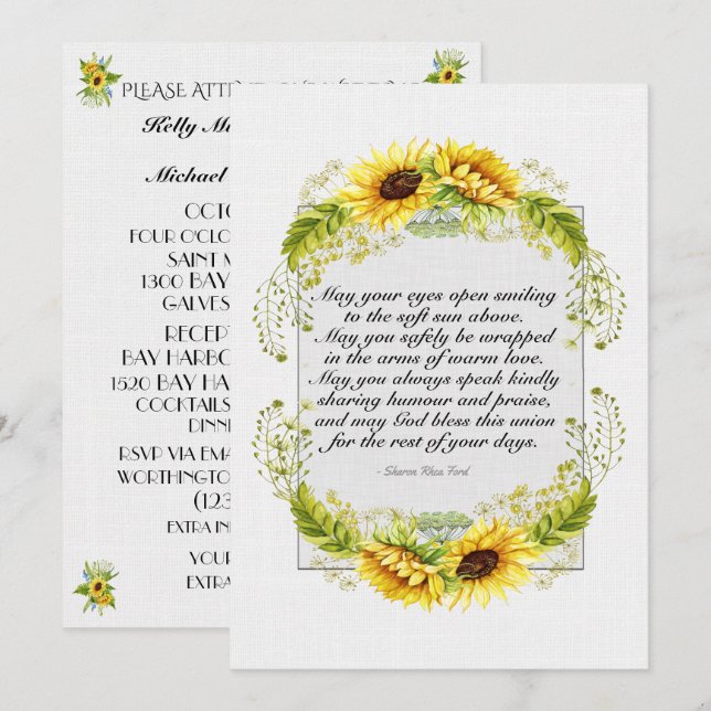 En vacker dag för ett Bröllop - Inbjudningar (Fram/baksida)