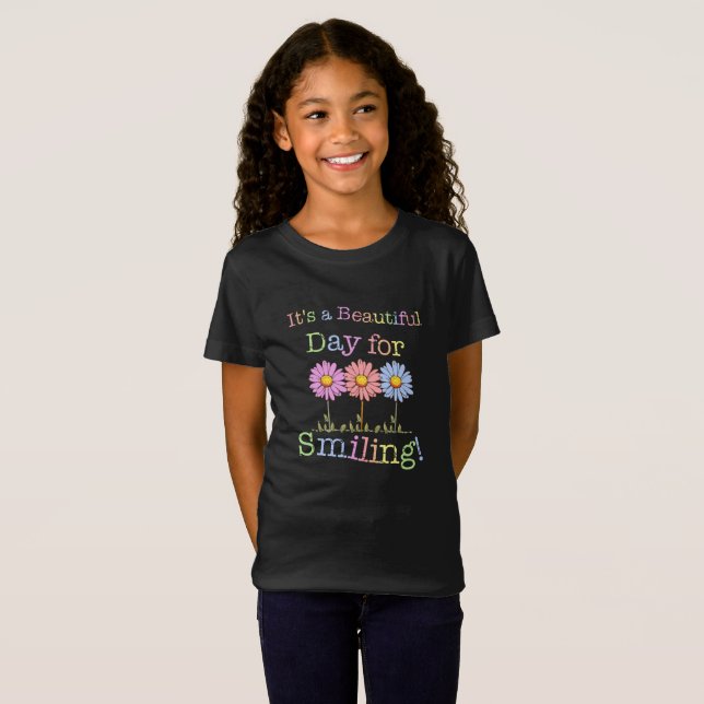 En vacker dag för leende grafik - flickors F T Shirt (Hel framsida)