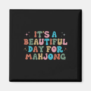 En vacker dag för Mahjong Funny Mahjong Wome Magnet