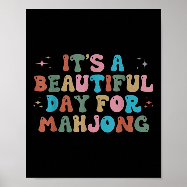 En vacker dag för Mahjong Funny Mahjong Wome Poster (Framsidan)