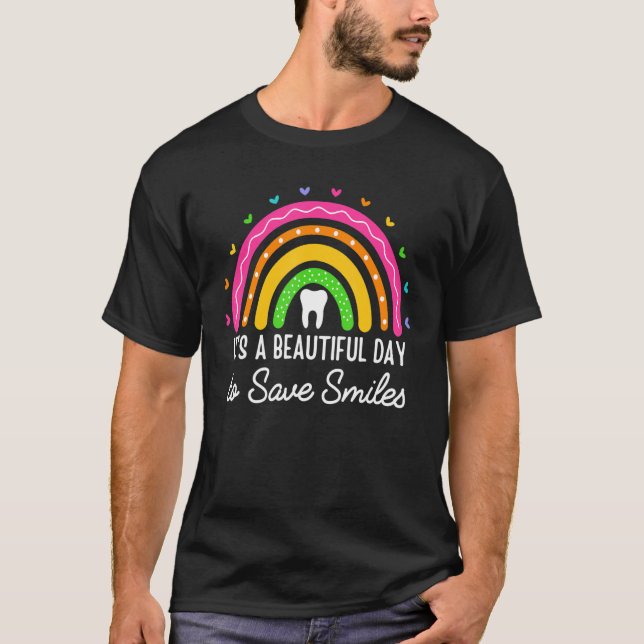 En vacker dag för Spara Smiles Rainbow Dental T Shirt (Framsida)