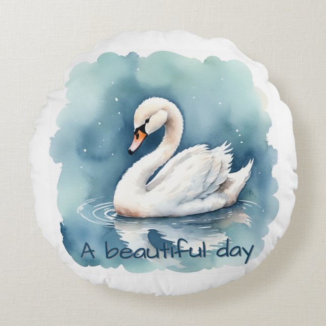 En vacker dag rund kudde (Framsidan)