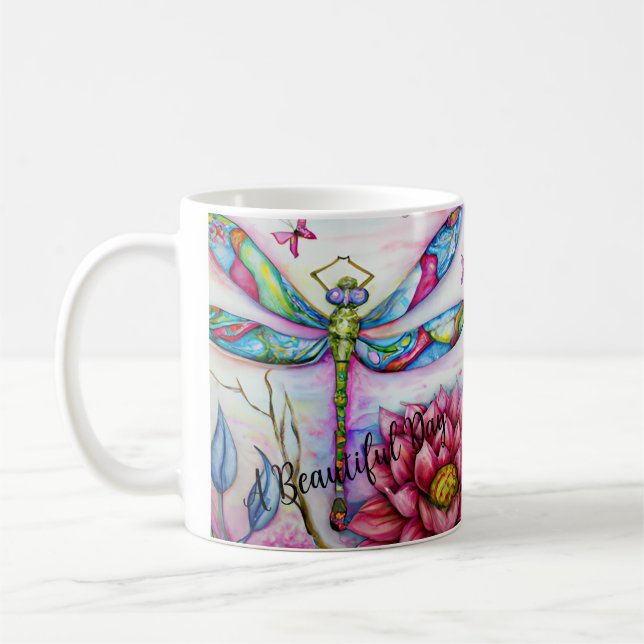 En vacker dag, vattendjupet Dragonfly, anpassa sig Kaffemugg (Vänster)