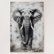 En vacker elefant som ett pussel