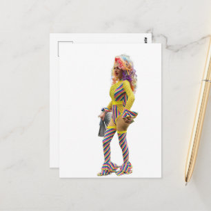 En vacker färgglad dragqueen vykort