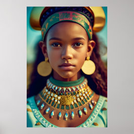 En vacker flicka från de afrikanska stammarna i Ös Poster