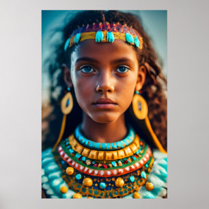 En vacker flicka från Inca-stammarna Poster