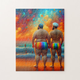 en vacker gay dag på stranden pussel