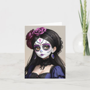 En vacker kvinna - el Día de los Muertos Kort
