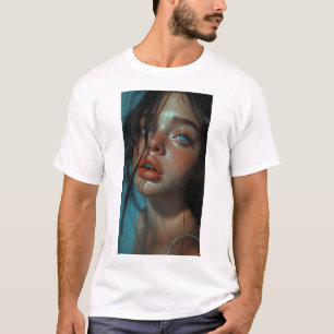 En vacker kvinnas häpnadsväckande Porträtt   Chice T Shirt