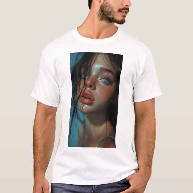 En vacker kvinnas häpnadsväckande Porträtt | Chice T Shirt (Framsida)