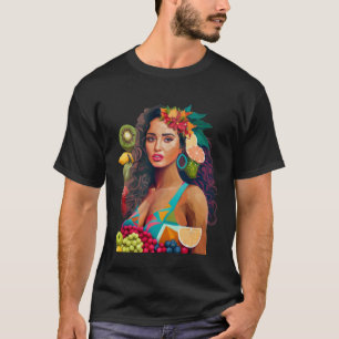 En vacker Latina Woman täckt av frukt Latina W T Shirt