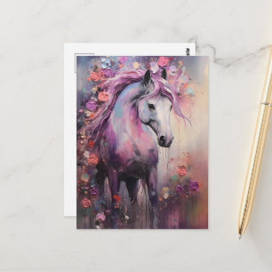 En vacker Lila Horse Vykort