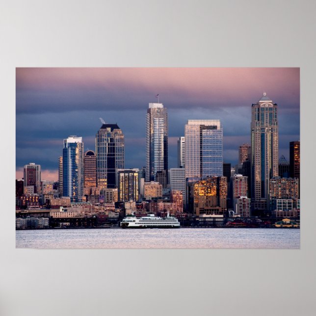 En vacker och dramatisk solnedgång från Västern Poster (Framsidan)