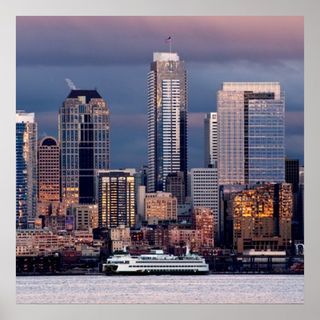 En vacker och dramatisk solnedgång från Västern Poster (Framsidan)