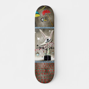 En vacker räv vintersport pojke Skateboard