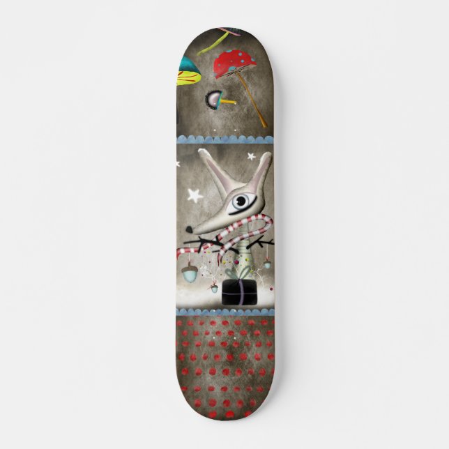 En vacker räv vintersport pojke Skateboard (Framsida)