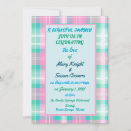 en vacker resa i bomullssocker-rutig lesbisk inbjudningar