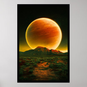 En vacker röd planet poster