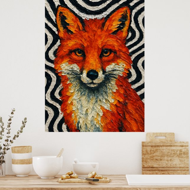 En vacker röd räv  poster (Kök)