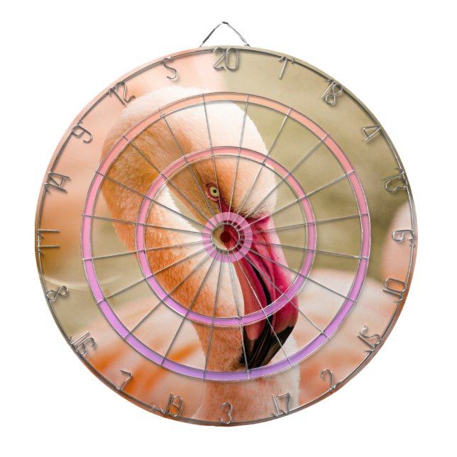 En vacker Rosa Flamingo-förordning Darttavla (Framsidan)