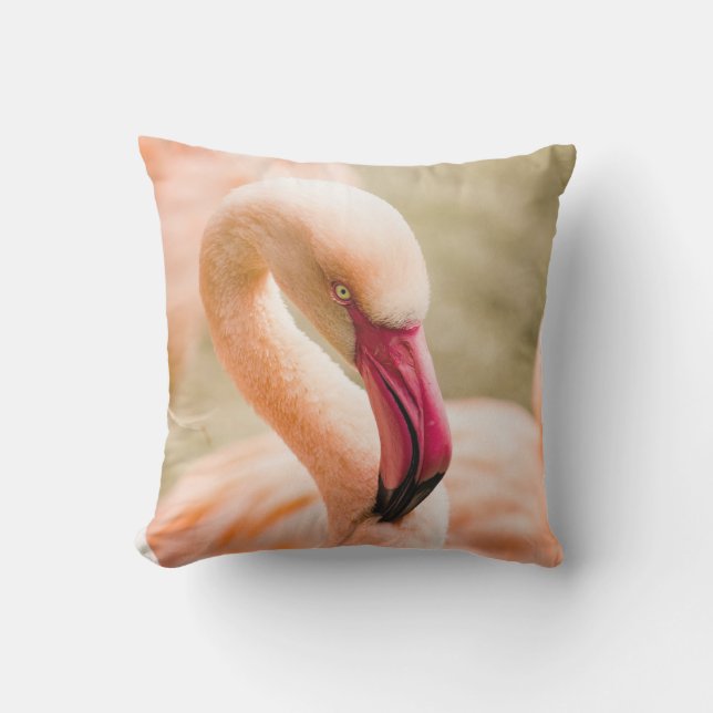 En vacker Rosa Flamingo Kudde (Framsida)