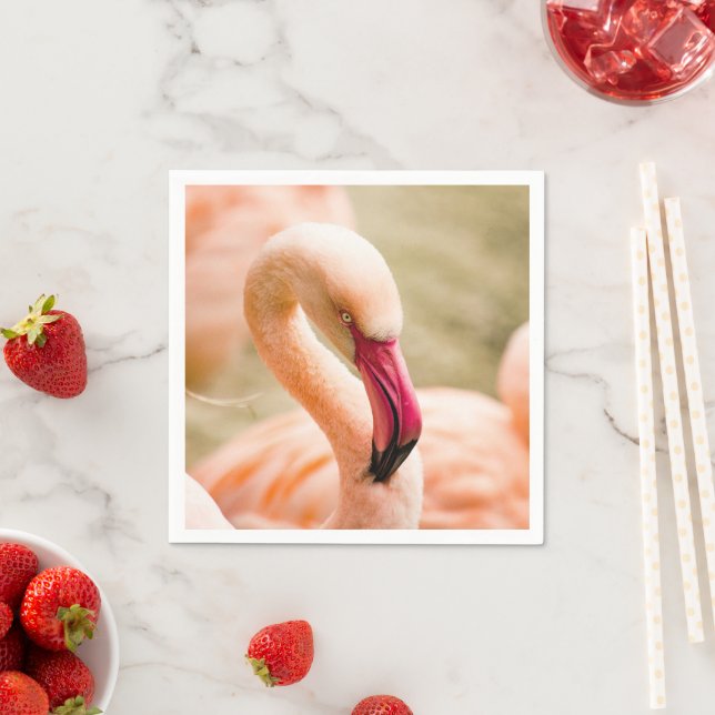 En vacker Rosa Flamingo Pappersservett (Insitu)