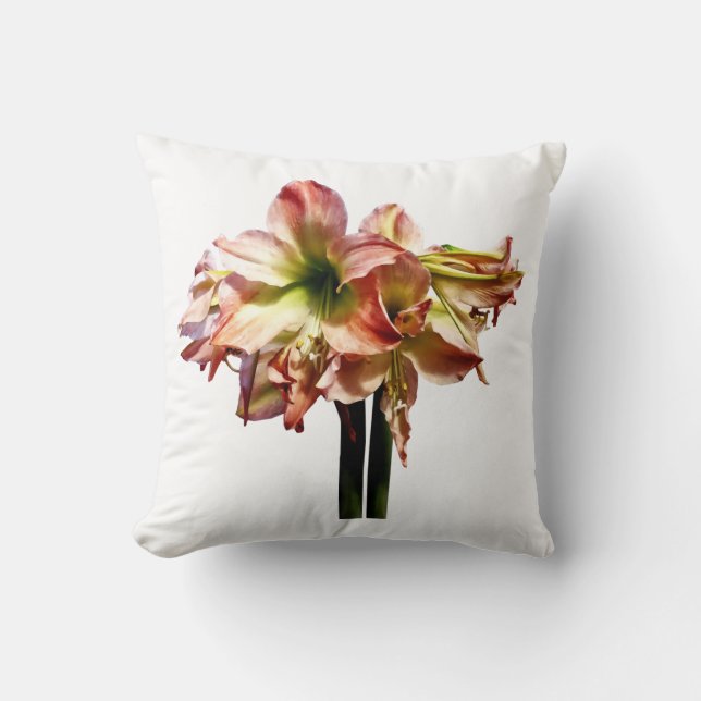 En vacker Rosa och White Amaryllis Kudde (Framsida)
