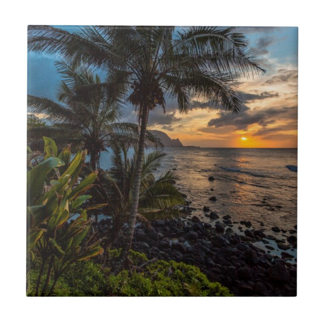 En vacker solnedgång 2 kakelplatta (Framsidan)