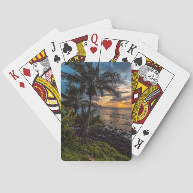 En vacker solnedgång 2 spel kort (Baksidan)