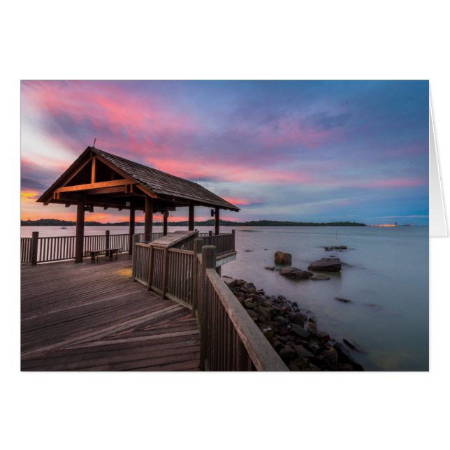 En vacker solnedgång hälsningskort (Framsidan Horizontal)