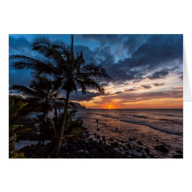 En vacker solnedgång hälsningskort (Framsidan Horizontal)