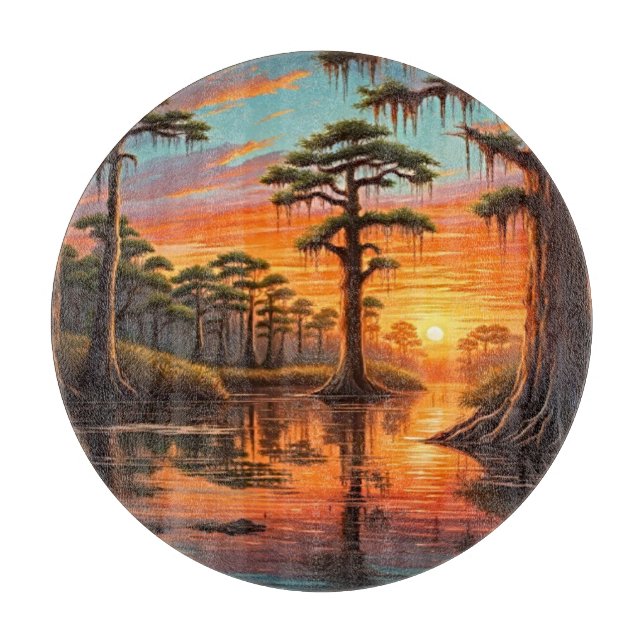En vacker solnedgång på Bayou (Framsidan)