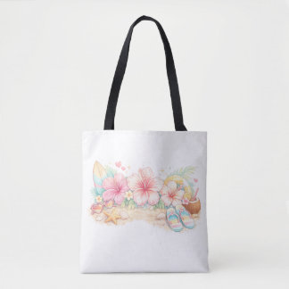 En vacker sommar design inspirerad av blommor tygkasse
