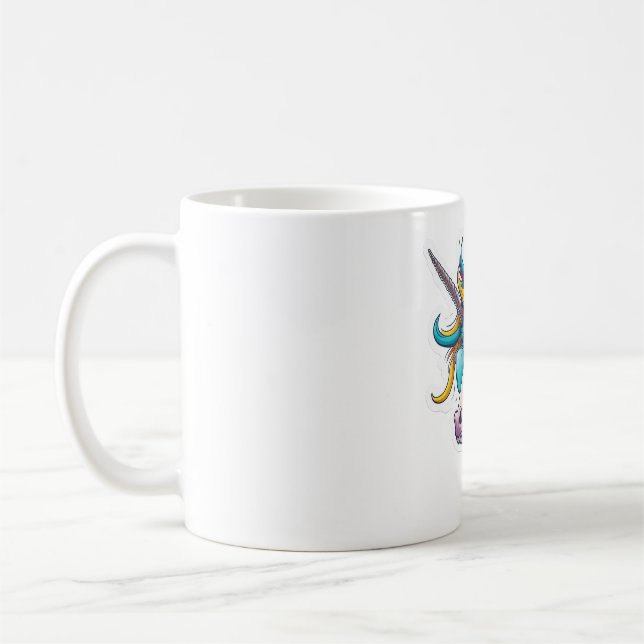 En vacker söt unicorn kaffemugg (Vänster)