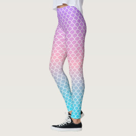 En vacker spektrum av sjöjungfru färger leggings