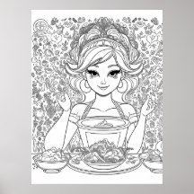 En vacker tjej med skål