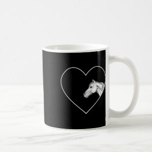 En vacker vit häst för att rida flickans hjärta kaffemugg