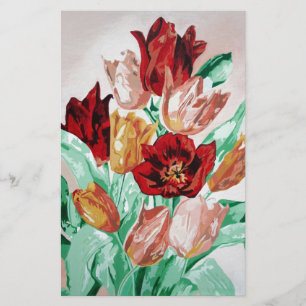 En vackert djärv Blommigt Bouquet av Tulips Brevpapper