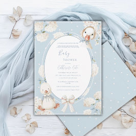 En vacklande baby är på väg Whimsical Baby Shower Inbjudningar
