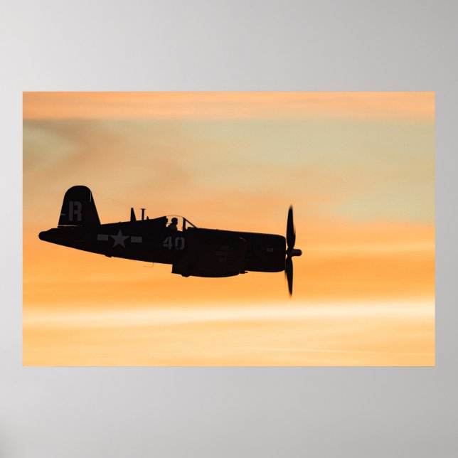En Vadow F4U Corsair Fighter Poster (Framsidan)