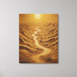 en väg genom en öken canvastryck