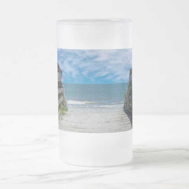 En väg till paradise Frosted Glass Beer Mugg (Center)