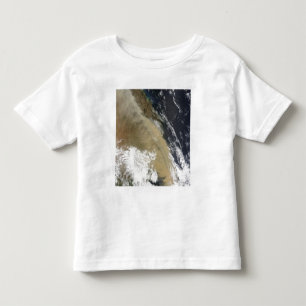En vägg av dammar av sträckt från nordliga t-shirt