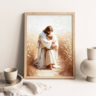 En vägledande Frälsare, Kristuskonst, Jesus kramar Poster