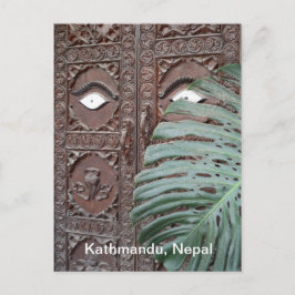 En vaksam dörr i Kathmandu Vykort