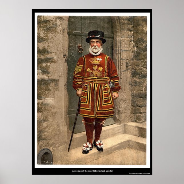 En vaktman (Beefeater), London, England Poster (Framsidan)
