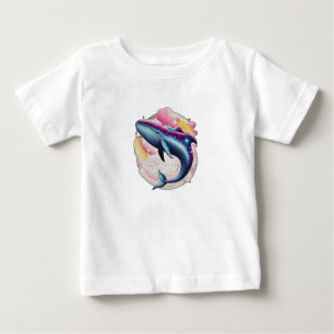 En val som simmar genom rymden t shirt